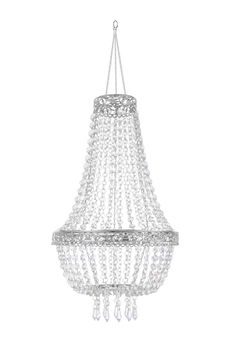 FlavorThings 4 Tiers Large Wedding Chandelier,Faux Crystal Iridescent Beaded Swag Chandelier, 24" Wide 3 Ft Long,Great idea for Centerpieces Decorations and Any Event Party Prom Home Decor - Image 1